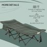 Foldable Sun Lounger, Padded Patio Camping Bed with Carry Bag, Magazine Bag and Cup Holder for Outdoor, Garden, Porch, Grey Image 4