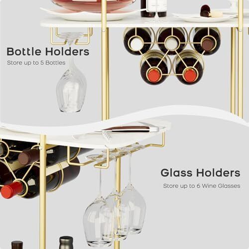Drinks Trolley on Wheels Gold