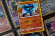 Riolu ! Miscut Error ! Off Centre ! from Ultra Prism Set ! 2018 ! Error Pokemon Card !