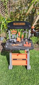 Kids Black & Decker toy tool bench .
