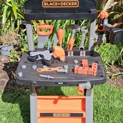 Kids Black & Decker toy tool bench .