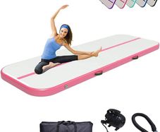 Air Inflatable Gymnastics Mat Tumbling Mats10ft 13ft 16ft 20ft Track 4 Inch Thickness Tumble Air Roller Barrel Tracks for Home Use/Training/Yoga with Electric Pump