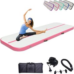 Air Inflatable Gymnastics Mat Tumbling Mats10ft 13ft 16ft 20ft Track 4 Inch Thickness Tumble Air Roller Barrel Tracks for Home Use/Training/Yoga with Electric Pump