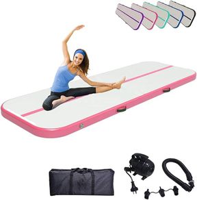 Air Inflatable Gymnastics Mat Tumbling Mats10ft 13ft 16ft 20ft Track 4 Inch Thickness Tumble Air Roller Barrel Tracks for Home Use/Training/Yoga with Electric Pump