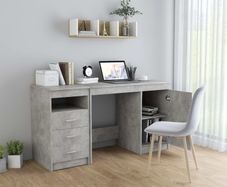 Desk Concrete Grey 140x50x76 cm Chipboard
