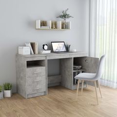Desk Concrete Grey 140x50x76 cm Chipboard
