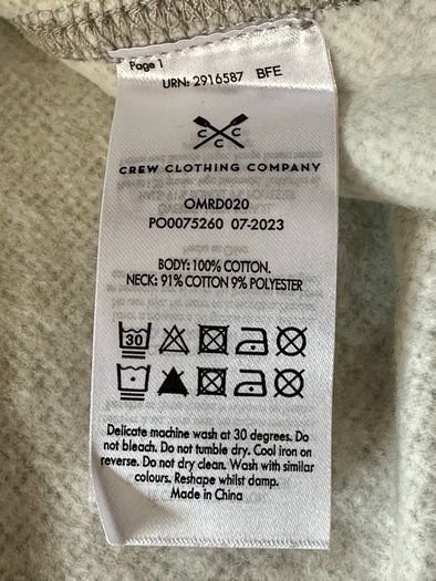Crew Clothing Padstow Pique 1/4 Zip Sweatshirt