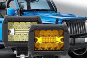 2x 12v Offroad Yellow Spot Flood Combo Work Light LED Light Bar Superbright 6000K for Car SUV 4x4 Boat ATV Barra LED Headlights