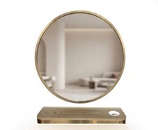 Salon chair and mirror