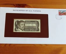 Botswana 1983 Uncirculated Pula Banknote Cover