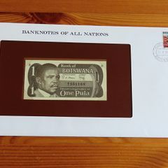Botswana 1983 Uncirculated Pula Banknote Cover
