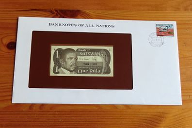 Botswana 1983 Uncirculated Pula Banknote Cover