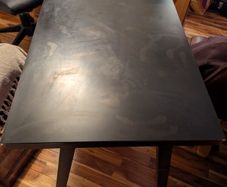 Black glass-topped office desk