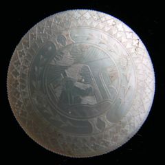 Antique 18th Century Mother of Pearl Armorial Game Token