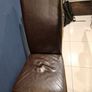 6 leather chairs with grey washable covers Image 2