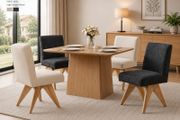 Set of 2 Modern Dining Chairs with V shaped Wooden Legs Chenille Beige Armless Kitchen Chairs with Soft Chenille Cover and Sturdy Wooden Leg