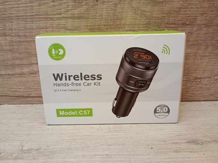 Car FM Transmitter, Wireless Bluetooth 5.1 Radio Adapter Car Kit with Big Button, Type C