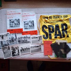 Vintage Cycle Race Tour De France MEMORABILIA PHOTOS &, Negatives ,  FOOD BAG , PROGRAMMES phoenix Park Dublin 1961 , Even 1962 Licenses of a competitor   LAST ONE OF TWO SETS  !