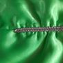 Fancy bright green satin dress with crystals Image 4