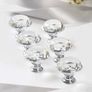 6 PCS Cabinet Knobs with 2 Sizes Screws, 30mm Drawer Handles Crystal Glass Diamond Shaped cupboards Door Knobs Image 7