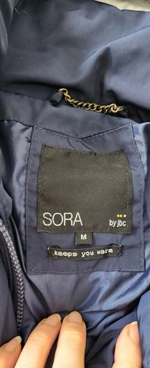 Navy Padded winter coat with Belt size M /12