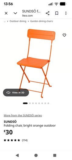 Orange IKEA garden chairs - brand new