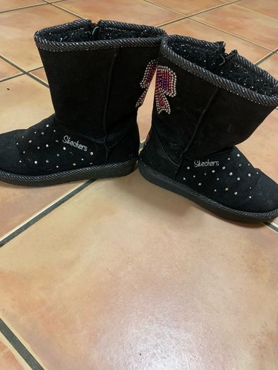 Skechers Twinkle Toes Light Up Boots - Junior Girls - Black - UK 13