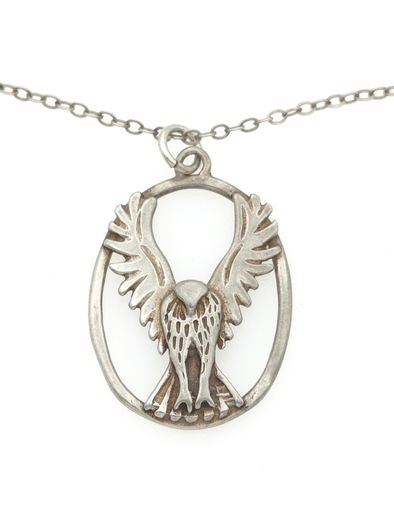 Vintage 925 Sterling Silver Flying Eagle Necklace, Edinburgh 1977