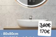 LED Bathroom Mirror Gold Dual LED Defogger Antifog 80cm