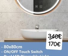 LED Bathroom Mirror Antifog Dual LED Touch Switch
