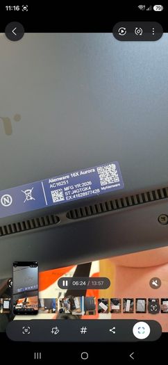 Alienware 16x Aurora | Ultra 9 275hx | Rtx 5060 8gb | 16gb Ddr5 | 1tb Ssd | 16" 240hz Ips