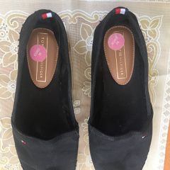 Black Tommy Hilfiger flat espadrilles