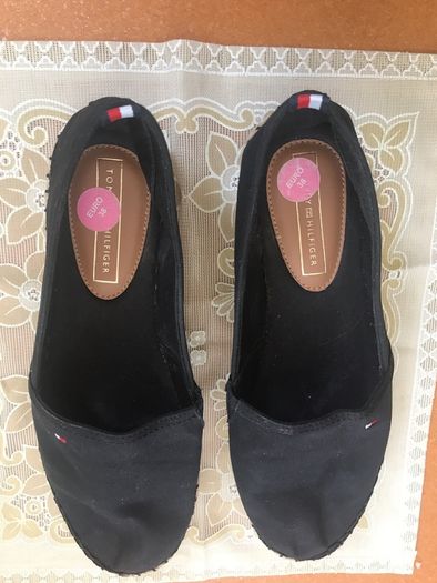 Black Tommy Hilfiger flat espadrilles