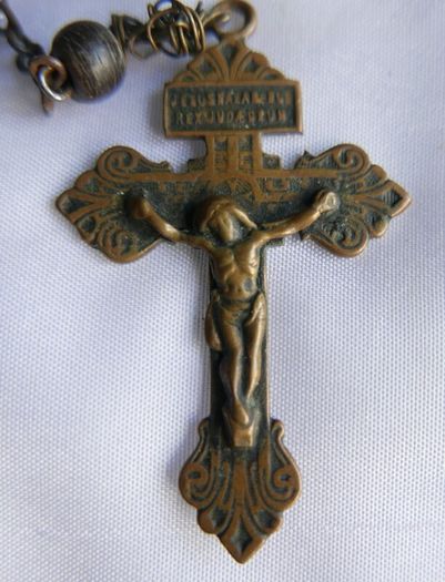 Antique  Rosary necklace pendant L-26"