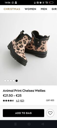 PRICE DROP, Girls Animal Print Chelsea wellies, Size 13