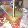 Beautiful Antique Brass, Copper and Porcelain Coal Scuttle Image 2