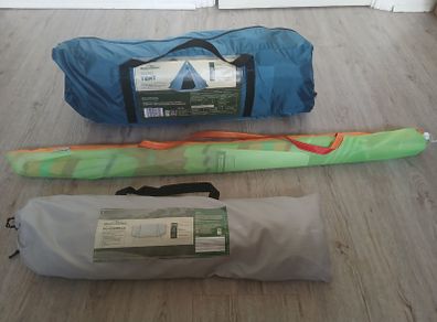 NEW Teepee 4 people tent 300cm x 300cm x 210cm Beach Umbrella Windbreaker 1,45cm x 5,00m 50e for the lot NEW