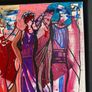 Original Abstract Painting Original Art Of Group of Girls female friends or models irish  Art Image 3