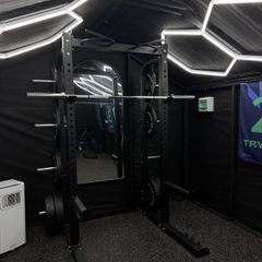Full commercial Squat rack and 150kg of plates