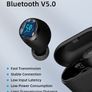 True Wireless Earbuds - Bluetooth 5.0- CVC 8.0 Noise Cancelling Earbuds - 24H Playtime - IP55 Waterproof -Deep Bass for Sport-Black Image 5