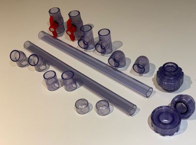 Transparent / clear U PVC T connector size 32mm