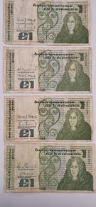 Old Irish Notes - 4 X One Punt Note
