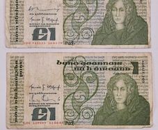 Old Irish Notes - 4 X One Punt Note