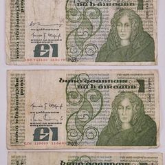 Old Irish Notes - 4 X One Punt Note
