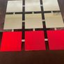 Unique Designer Vintage Bright Red and Mirrored Square Glass on a Welded Grid Frame Image 10