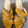 M&S Yellow Mustard Multi Strap Sandals Size 3.5! Image 2