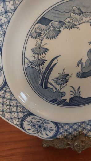 Fabulous Antique Blue and White 9 Inch Breakfast Plate By Furnivals Limited, in the Popular "Old Chelsea" Pattern Circa 1915+ (number 2)