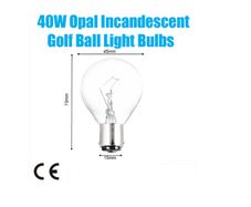 Golfball Incandescent Dimmable Standard Clear SBC B15 Light Bulb Lamp