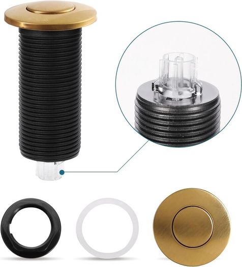 Garbage Disposal / Insinkerator Air Switch Button - Brushed Nickel Finish