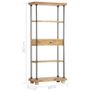 5-Tier Bookshelf 80x35x180 cm Solid Mango Wood and Steel Image 3